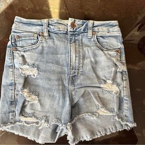 American Eagle High Rise Distressed Denim Shorts